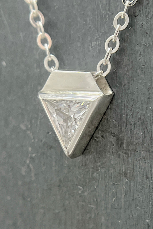 tiny triangle / white cubic zirconia