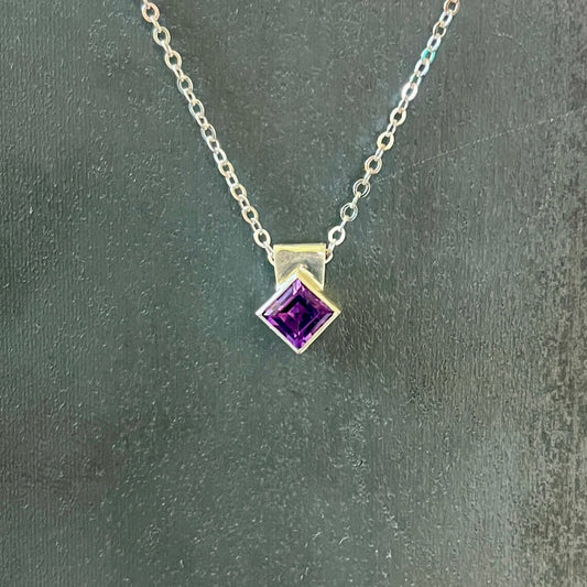 tiny rotated square / amethyst